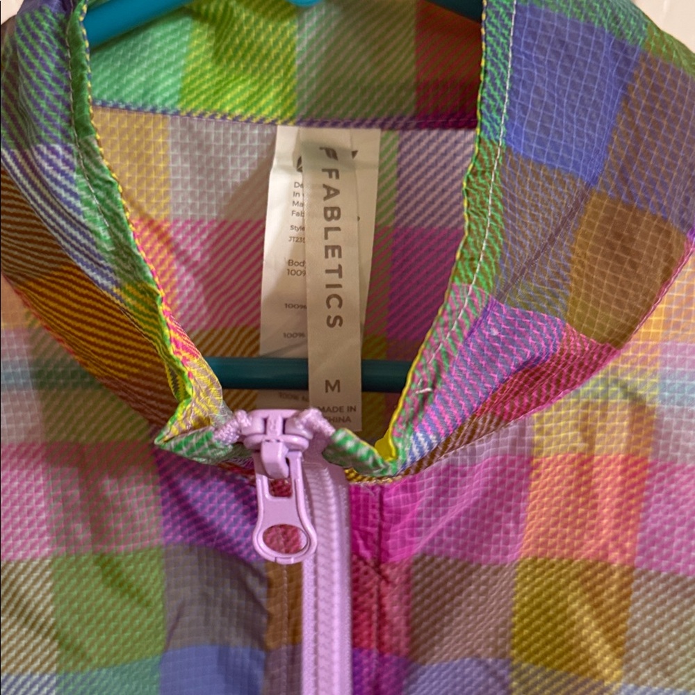 Fabletics Multicolor Plaid Jacket size M - image 3